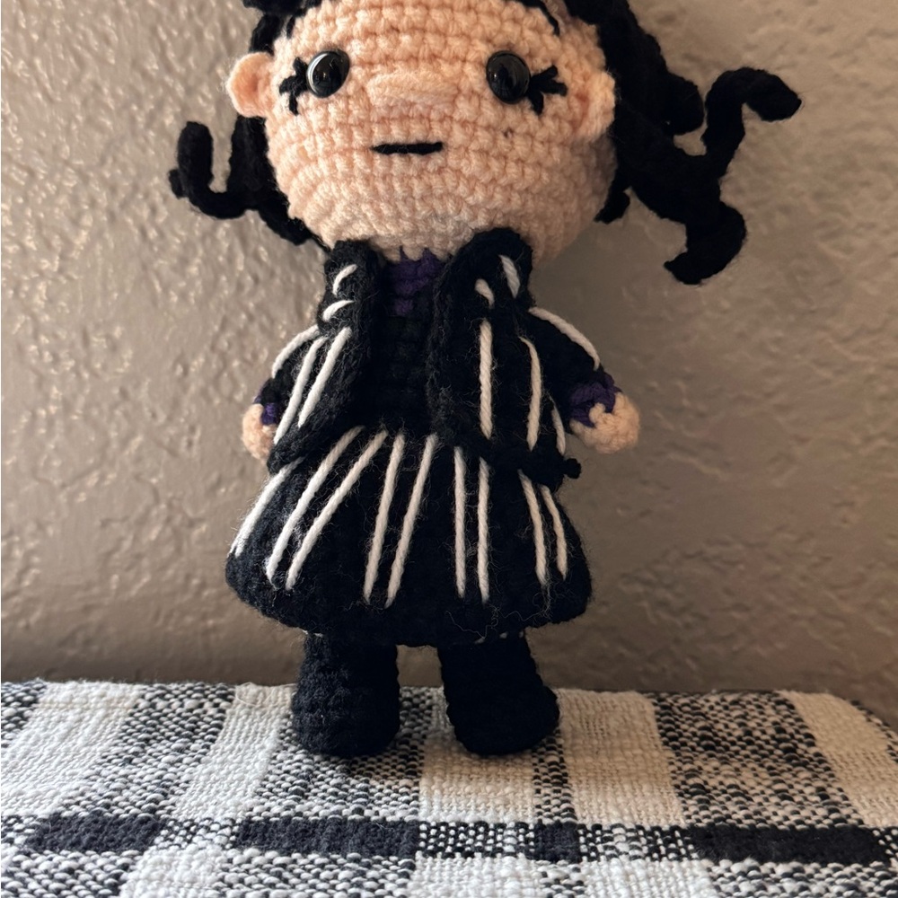 Handmade Black and White Striped Crochet Doll - Kids Other